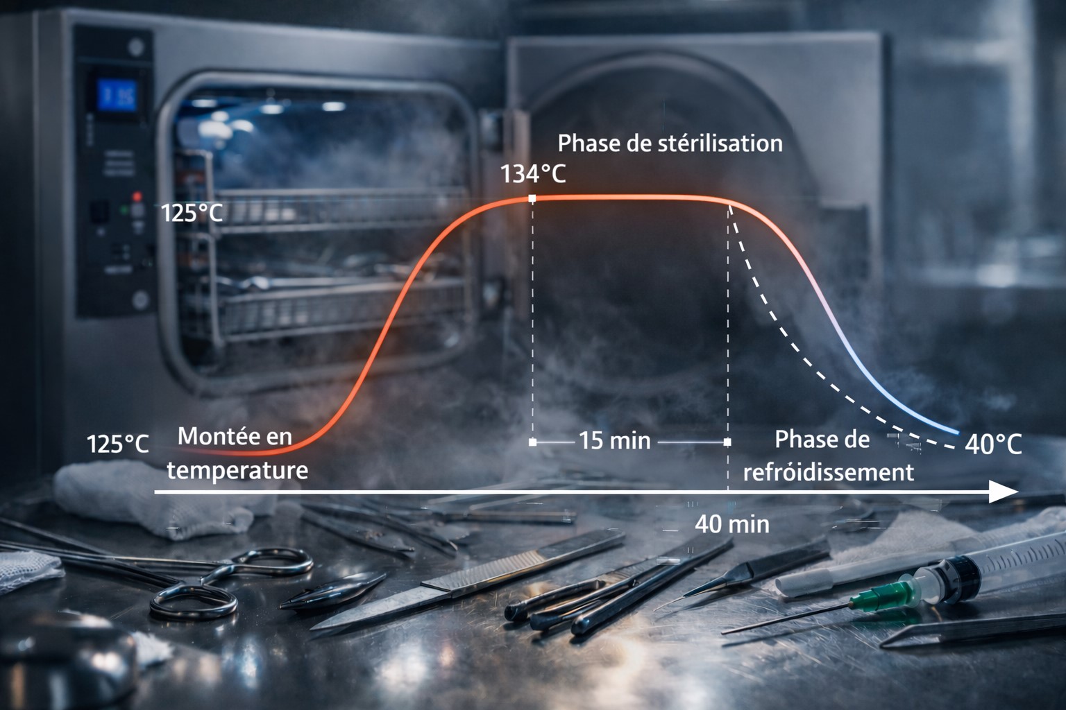 Stérilisateur à la vapeur d'eau